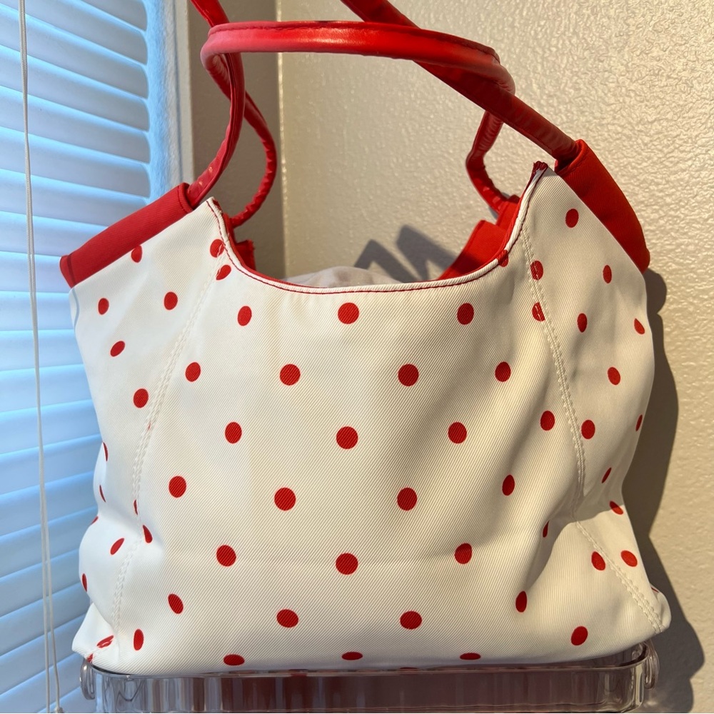 My Sweet Piano Vintage Retro Pinup Shoulder Bag Polka Dots Red & White - Picture 4 of 8